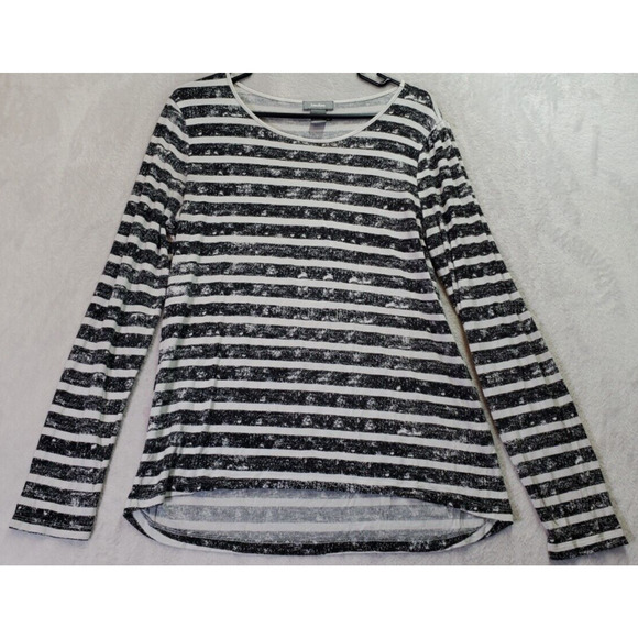 Neiman Marcus Shirt‎ Womens Medium Multi Striped Viscose Long Sleeve Round Neck - Picture 1 of 8